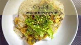  Presentation with vegan - Theme consisting of delicious-homemade-vegan-omelet-prepared background and a soft green colored foreground