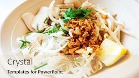  Presentation with healthy soup - Slide deck featuring delicious-homemade-vietnamese-soup-pho background and a lemonade colored foreground