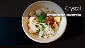  Presentation with healthy soup - Amazing presentation design having delicious-homemade-vietnamese-soup-pho backdrop and a black colored foreground