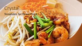  Presentation with healthy soup - Slides having delicious-homemade-vietnamese-soup-pho background and a yellow colored foreground