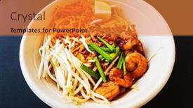  Presentation with healthy soup - PPT layouts featuring delicious-homemade-vietnamese-soup-pho background and a gold colored foreground