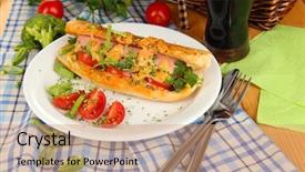  Presentation with dog cruelty - Audience pleasing presentation design consisting of south indian food uttapam backdrop and a coral colored foreground