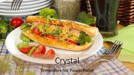  Presentation with plate boundaries - Cool new theme with delicious hot dog on plate backdrop and a coral colored foreground