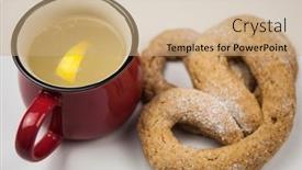  Presentation with hot tea - Presentation theme having delicious-hot-tea-with-honey background and a coral colored foreground