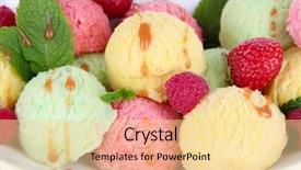  Presentation with ice cream cones - Slide deck having delicious ice cream closeup background and a blonde colored foreground