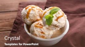  Presentation with ice cream - Slide deck enhanced with delicious-ice-cream-with-caramel background and a  colored foreground