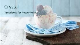  Presentation with ice frozen - Presentation theme consisting of delicious ice cream with fresh background and a sky blue colored foreground