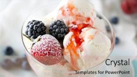  Presentation with ice frozen - Slide set featuring delicious ice cream with fresh background and a coral colored foreground