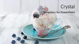  Presentation with ice frozen - Presentation consisting of delicious ice cream with fresh background and a light gray colored foreground
