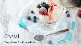  Presentation with ice frozen - Audience pleasing presentation design consisting of delicious ice cream with fresh backdrop and a sky blue colored foreground