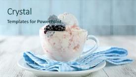  Presentation with ice frozen - Beautiful slide deck featuring delicious ice cream with fresh backdrop and a light blue colored foreground