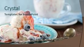  Presentation with ice frozen - Beautiful PPT theme featuring delicious ice cream with fresh backdrop and a light blue colored foreground