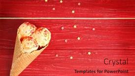  Presentation with ice cream cone - Presentation featuring delicious-ice-cream-with-sprinkles background and a red colored foreground