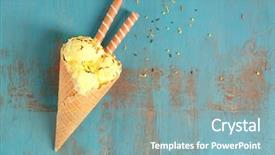  Presentation with wafer - Amazing presentation design having delicious ice cream with wafer backdrop and a seafoam green colored foreground