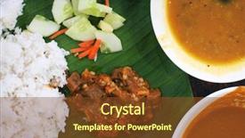  Presentation with food banana - Slide deck consisting of delicious indian cuisine spicy banana background and a tawny brown colored foreground