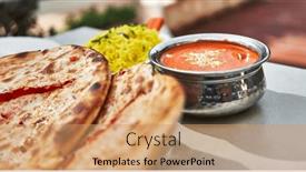  Presentation with indian food - Slide set consisting of delicious-indian-tikka-masala-food background and a coral colored foreground