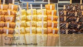 Presentation with ice - Presentation theme enhanced with delicious-italian-ice-creams background and a yellow colored foreground