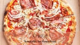  Presentation with box carton - Slide set having delicious-jam-and-onion-italian and a coral colored foreground