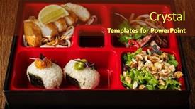 Presentation with japanese food - Presentation having delicious-japanese-food-in-bento background and a tawny brown colored foreground