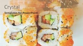  Presentation with japanese food - Amazing presentation design having delicious-japanese-food-sushi-ready backdrop and a coral colored foreground