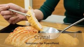  Presentation with japanese - PPT theme enhanced with delicious-japanese-rice-omelet background and a yellow colored foreground