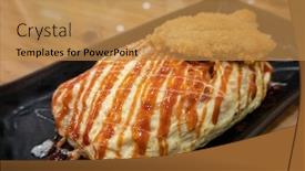  Presentation with japanese - Theme consisting of delicious-japanese-rice-omelet background and a gold colored foreground