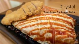  Presentation with rice hybridization - Audience pleasing slide set consisting of delicious-japanese-rice-omelet backdrop and a gold colored foreground