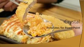  Presentation with rice - PPT theme having delicious-japanese-rice-omelet background and a yellow colored foreground