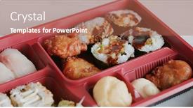  Presentation with lunch box - Slide deck enhanced with delicious-japanese-sushi-lunch-box background and a red colored foreground
