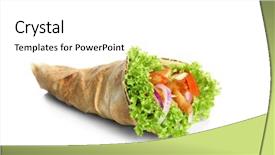  Presentation with kebab - Presentation having delicious kebab sandwich isolated on white background and a white colored foreground