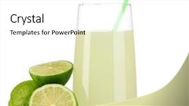  Presentation with lemon - PPT theme consisting of delicious lemon juice in glass background and a white colored foreground