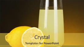  Presentation with orange juice - Amazing PPT layouts having delicious lemon juice in glass backdrop and a yellow colored foreground