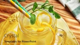  Presentation with mason jar - Colorful slide deck enhanced with delicious-lemon-juice-in-mason backdrop and a yellow colored foreground