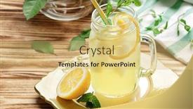  Presentation with mason jar - PPT layouts having delicious-lemon-juice-in-mason background and a yellow colored foreground