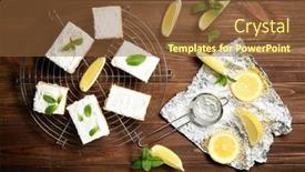  Presentation with lemon - Slide deck consisting of delicious-lemon-pie-bars background and a tawny brown colored foreground
