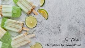  Presentation with ice cream - Amazing presentation design having delicious-lime-and-cream-homemade backdrop and a light gray colored foreground