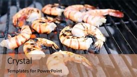  Presentation with eat - Slide deck enhanced with delicious-looking-shrimp background and a coral colored foreground