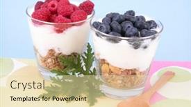  Presentation with berries - PPT layouts having delicious-low-calorie-breakfast-berries background and a lemonade colored foreground