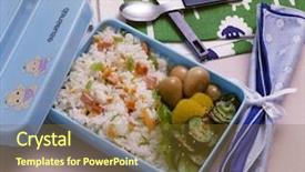  Presentation with lunch box - Audience pleasing slides consisting of delicious lunch box backdrop and a tawny brown colored foreground