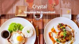  Presentation with lunch - Presentation featuring delicious-lunch-for-two background and a coral colored foreground