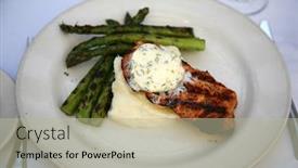  Presentation with lunch - Beautiful slides featuring delicious-lunch-of-fresh-wild backdrop and a mint green colored foreground