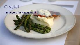  Presentation with lunch - Slides having delicious-lunch-of-fresh-wild and a coral colored foreground