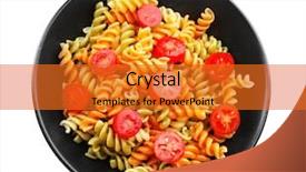  Presentation with macaroni - Presentation with delicious macaroni dish in black bowl isolated on white background background and a gold colored foreground