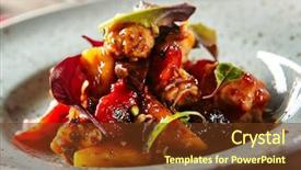  Presentation with spicy food - Cool new presentation design with delicious meal served on round backdrop and a tawny brown colored foreground