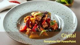  Presentation with spicy food - Slides consisting of delicious meal served on round background and a tawny brown colored foreground