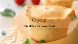  Presentation with parchment - Presentation theme having delicious meat mini pie on parchment closeup background and a yellow colored foreground
