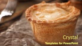  Presentation with parchment - Colorful PPT theme enhanced with delicious meat mini pie on parchment closeup backdrop and a tawny brown colored foreground