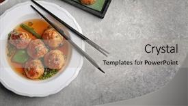  Presentation with meatball - PPT layouts with delicious meatballs with sauce background and a light gray colored foreground