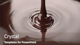  Presentation with chocolate - Beautiful slides featuring delicious melted chocolate closeup backdrop and a  colored foreground