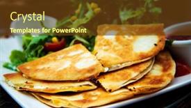  Presentation with mexican - Presentation theme consisting of delicious-mexican-quesallidas-made background and a tawny brown colored foreground